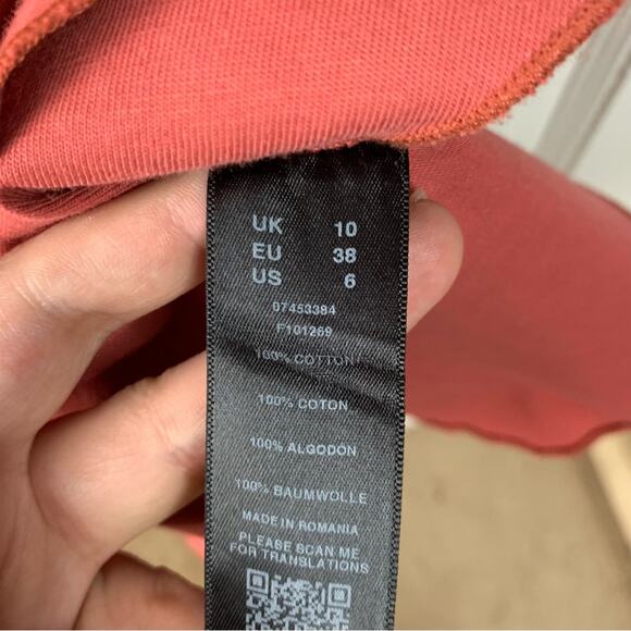 ASOS Peplum Hem Cut Out Red Pink Spaghetti Strap Mini Bodycon Sundress, Size 6 - Picture 6 of 7